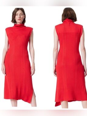Dee Ocleppo
Sleeveless Turtleneck Midi Dress in
Red